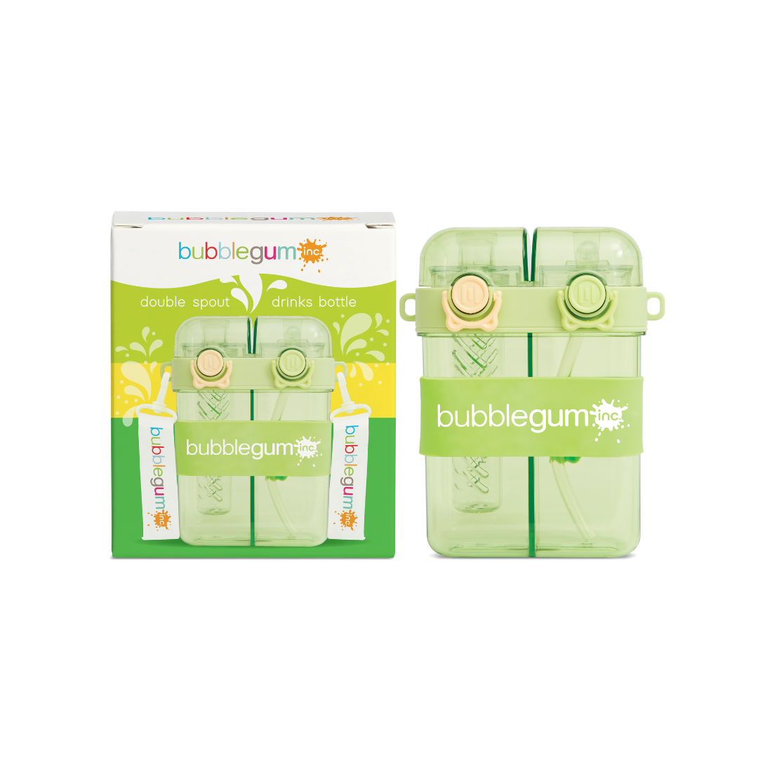 Bubblegum 760ml Kids Twin Spout Water/Juice Bottle - GREEN