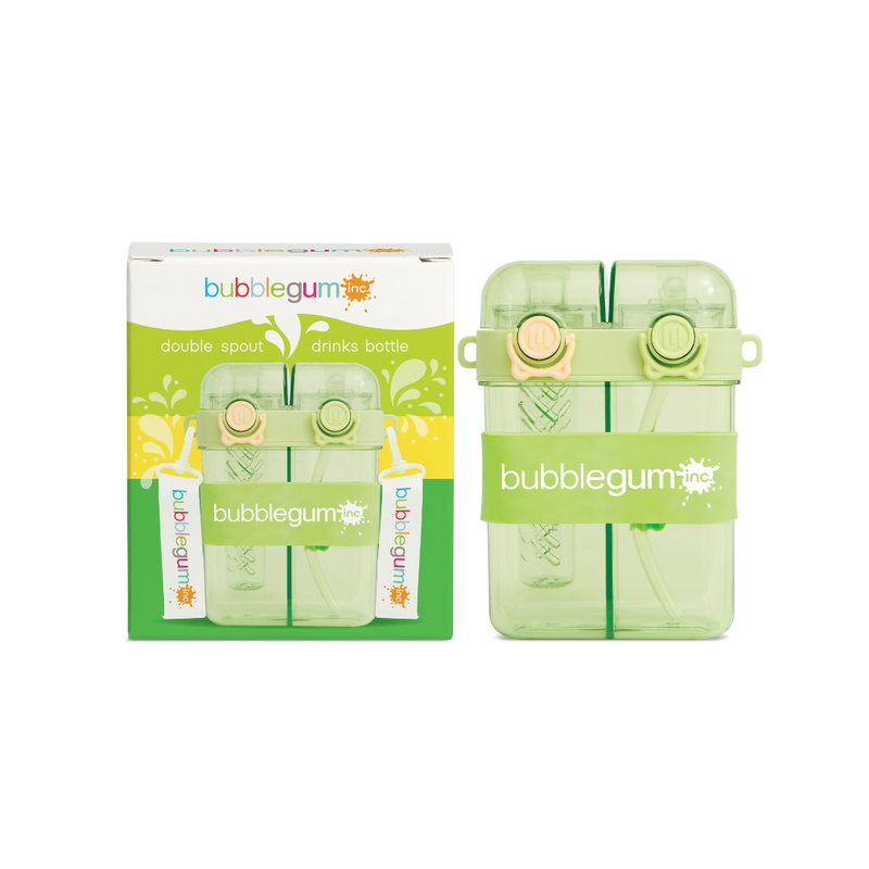Bubblegum 760ml Kids Twin Spout Water/Juice Bottle - GREEN