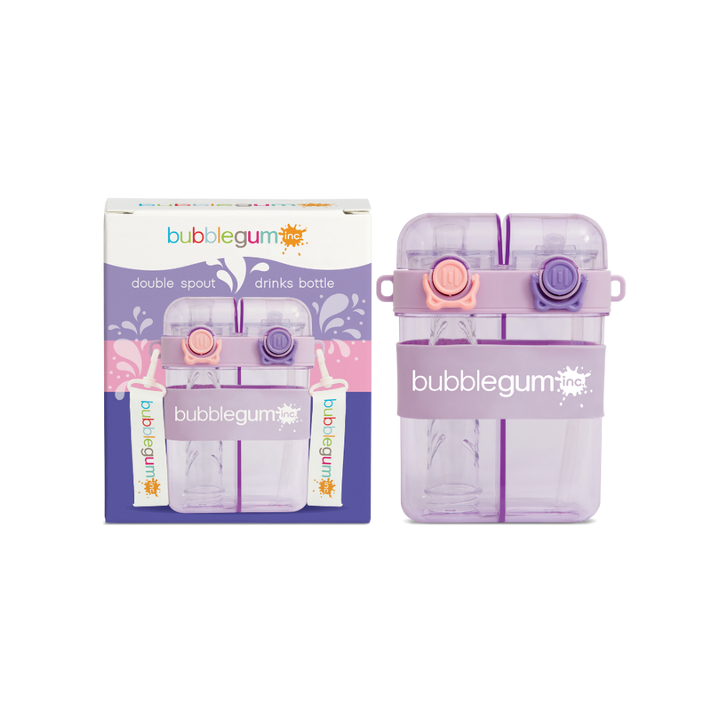 Bubblegum 760ml Kids Twin Spout Water/Juice Bottle - PURPLE