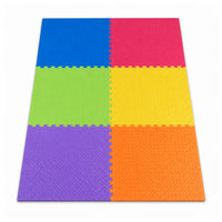 6-Piece Interlocking Rubberised Floor Mat Set – Multicolour