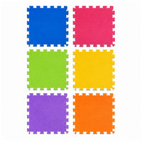 6-Piece Interlocking Rubberised Floor Mat Set – Multicolour