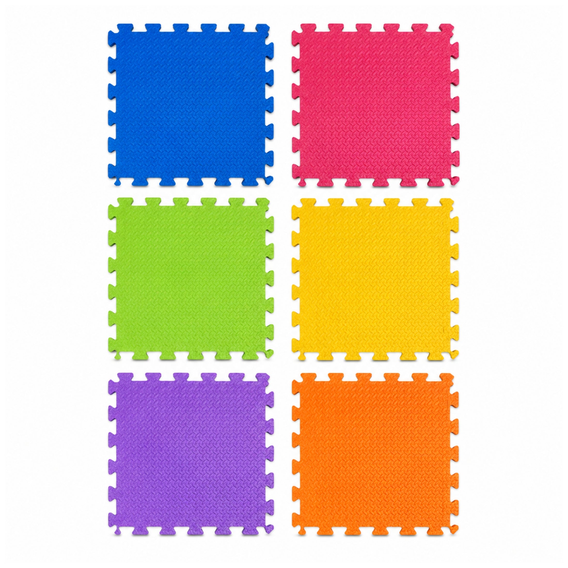 6-Piece Interlocking Rubberised Floor Mat Set – Multicolour