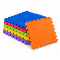 6-Piece Interlocking Rubberised Floor Mat Set – Multicolour
