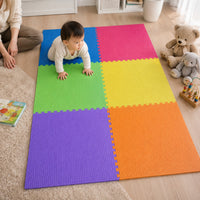 6-Piece Interlocking Rubberised Floor Mat Set – Multicolour