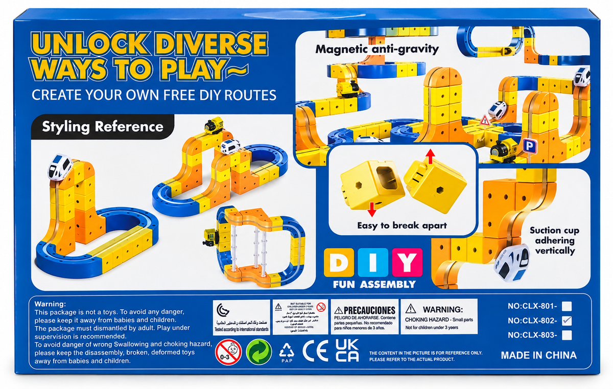 Magnetic Building Block Track Car Set 107 pcs