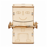 DIY Coin-Eating Robot STEM Wooden Assembly Bank