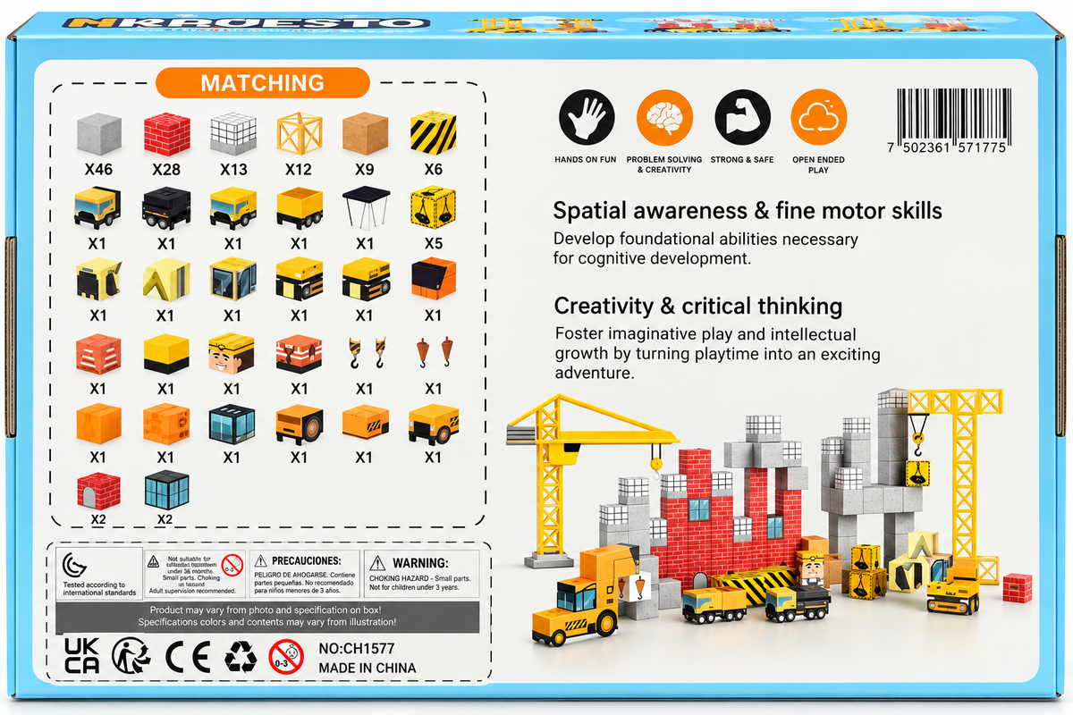 Magnetic Building Cubes construction site 146 pcs