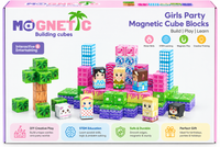 Magnetic Building Cubes.  Pink Girls Party theme. 135pcs