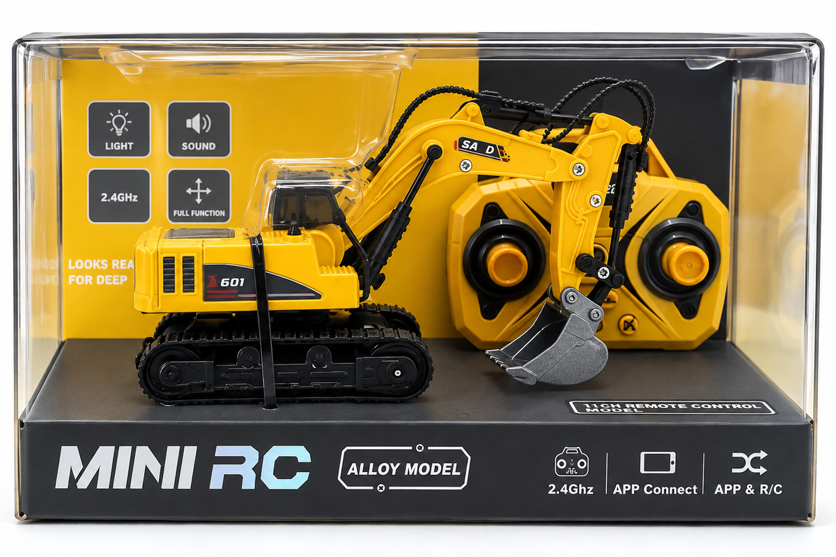 Alloy Remote-Controlled Excavator with Blue tooth connecting to your Phone