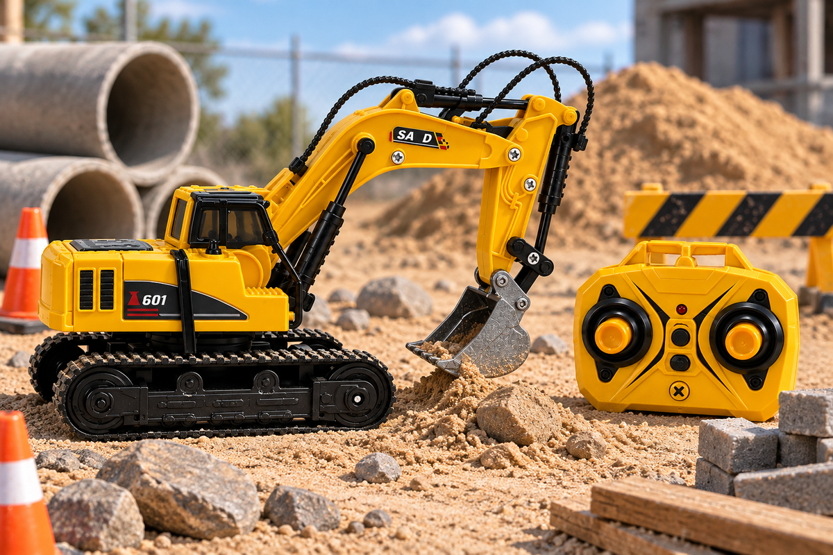 Alloy Remote-Controlled Excavator with Blue tooth connecting to your Phone