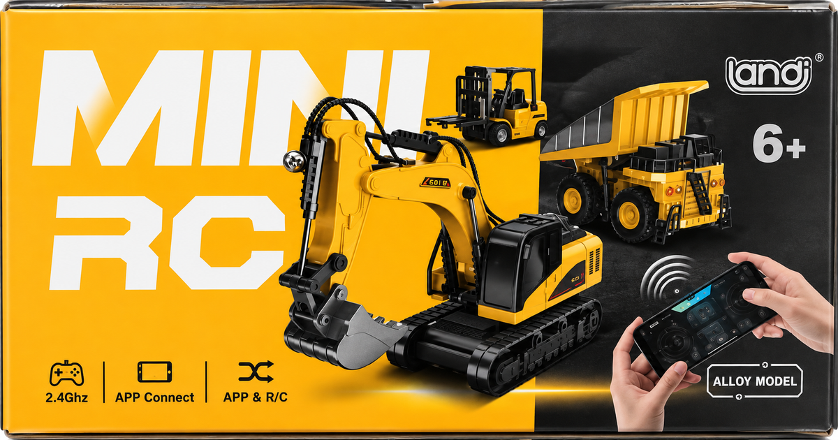 Alloy Remote-Controlled Excavator with Blue tooth connecting to your Phone