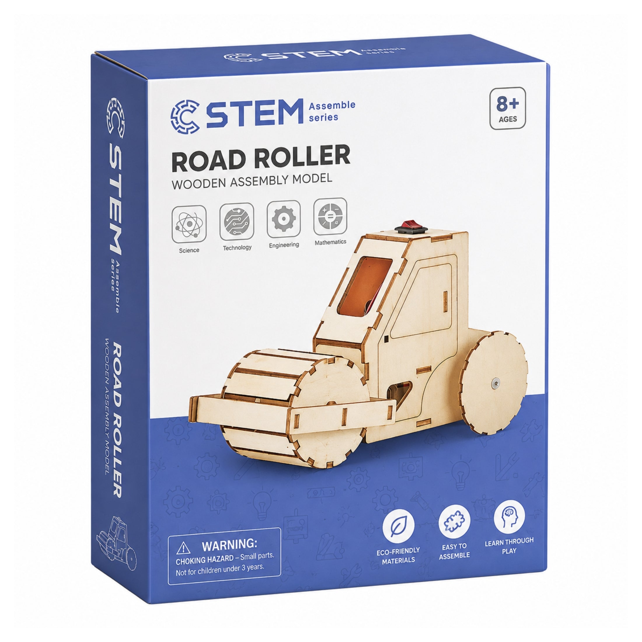 DIY Electric Road Roller STEM Wooden Assembly Kit