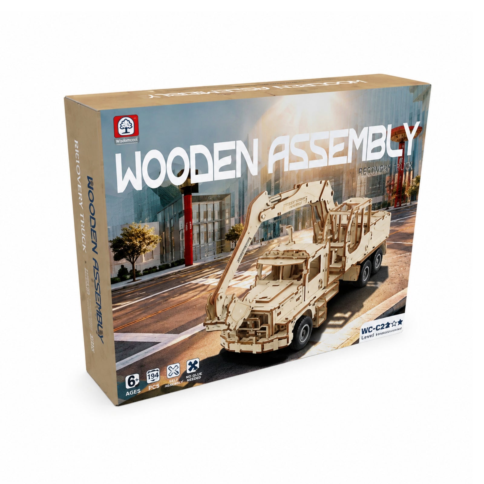194-Piece DIY Wooden Assembly Excavator Model Kit