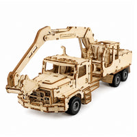 194-Piece DIY Wooden Assembly Excavator Model Kit