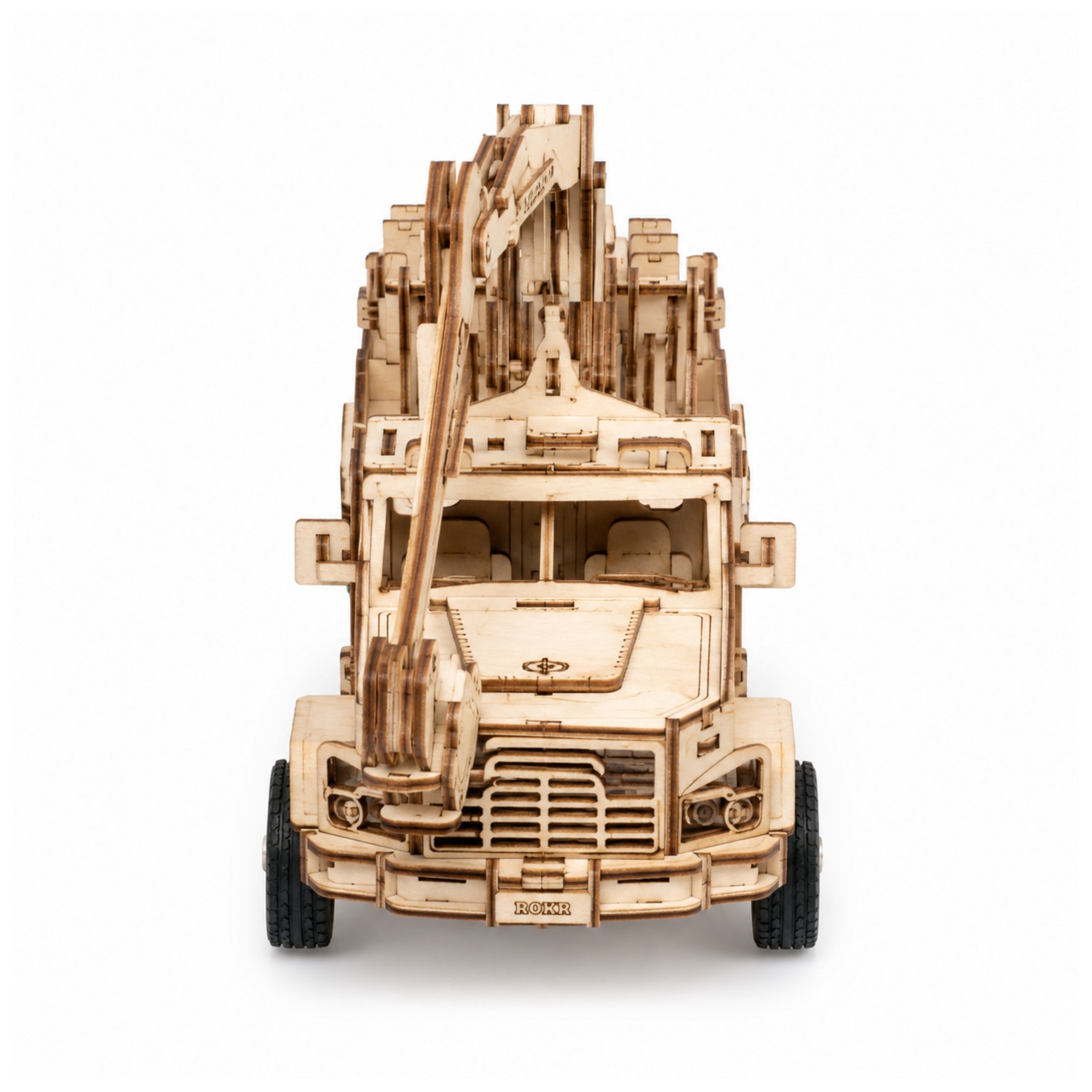 194-Piece DIY Wooden Assembly Excavator Model Kit