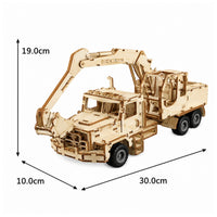 194-Piece DIY Wooden Assembly Excavator Model Kit