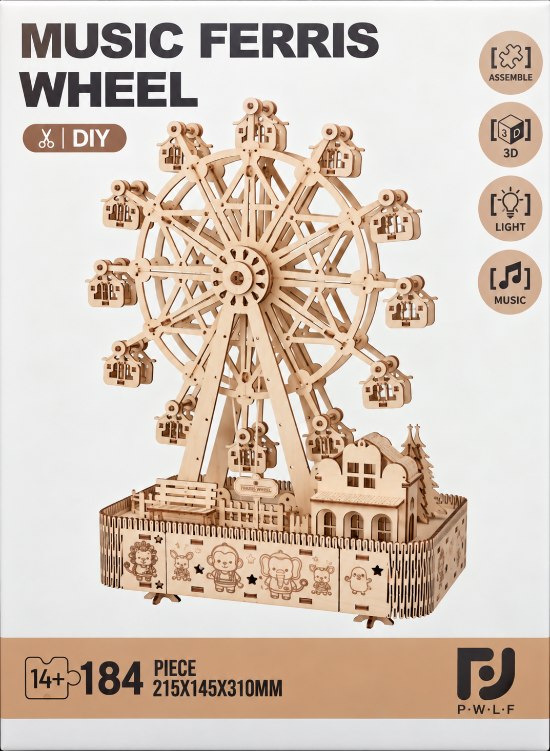 Wooden Music Ferris Wheel – DIY 3D Puzzle