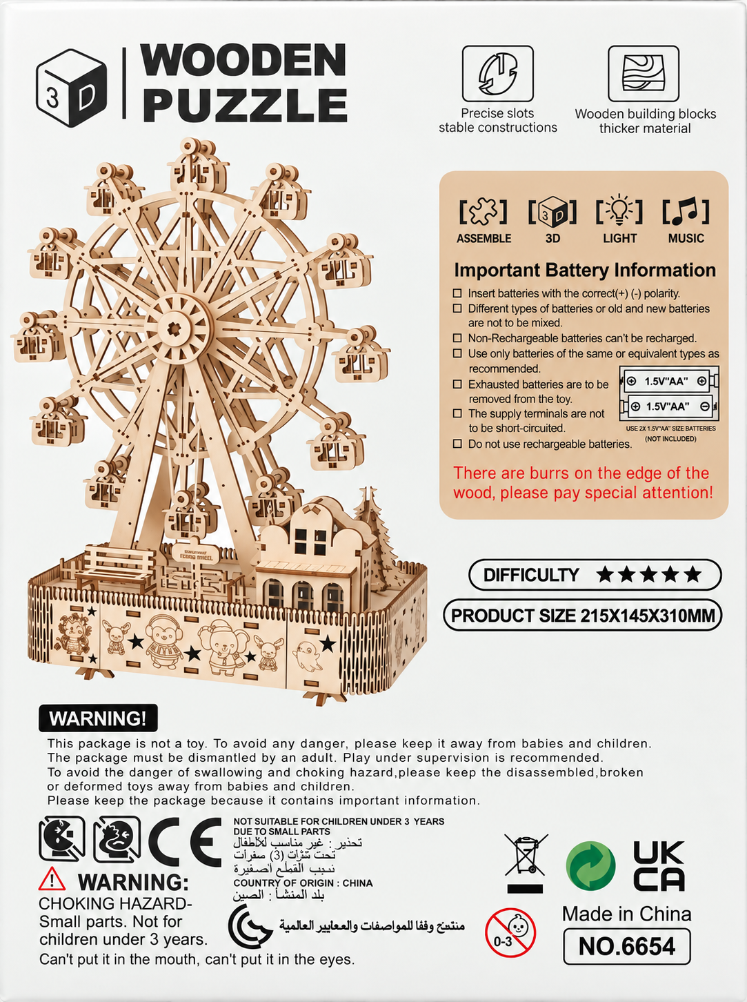 Wooden Music Ferris Wheel – DIY 3D Puzzle