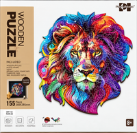 Wooden Art Puzzle with Frame Lion