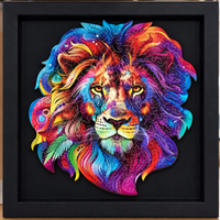 Wooden Art Puzzle with Frame Lion