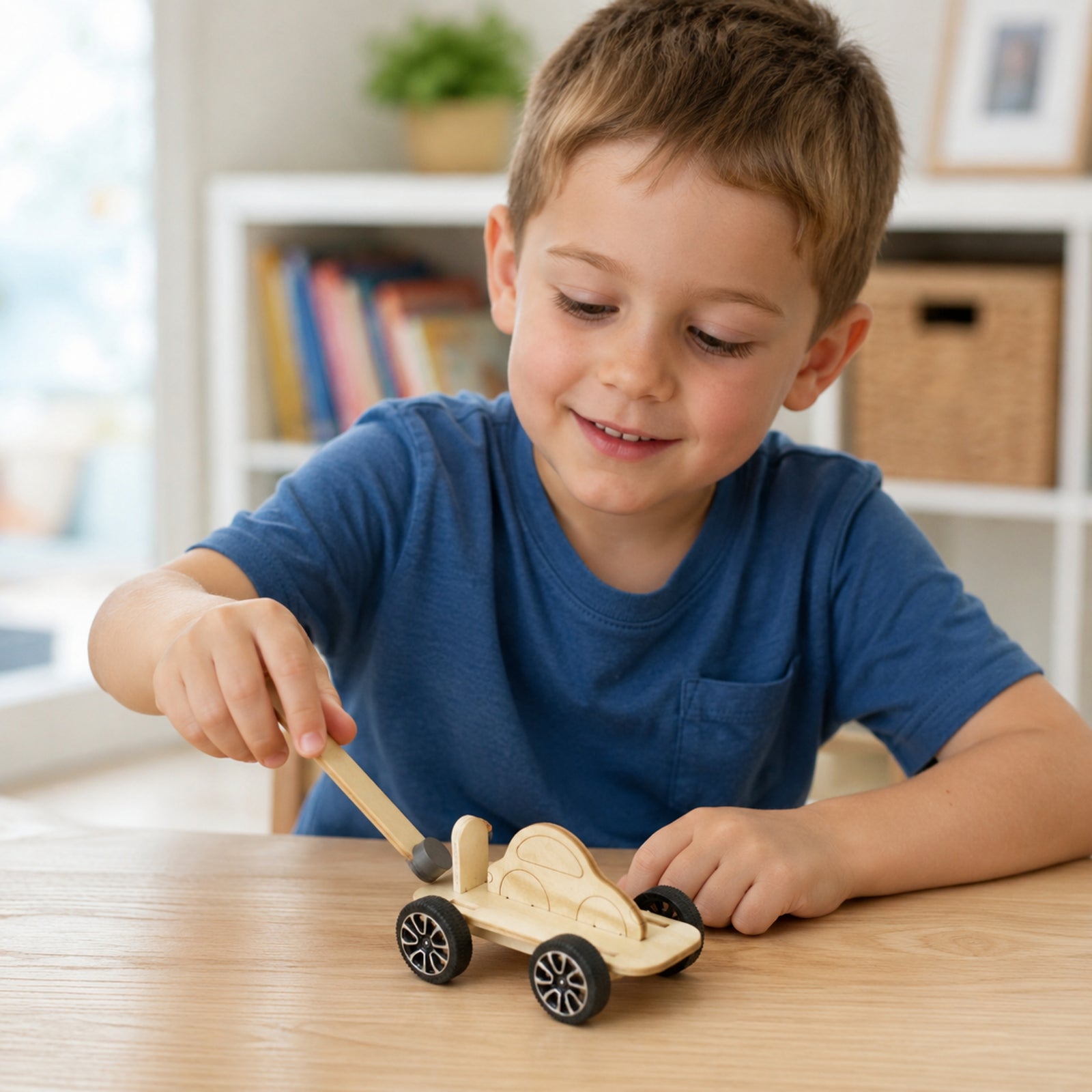 DIY Wooden Magnetic Magic Car STEM Assembly Kit