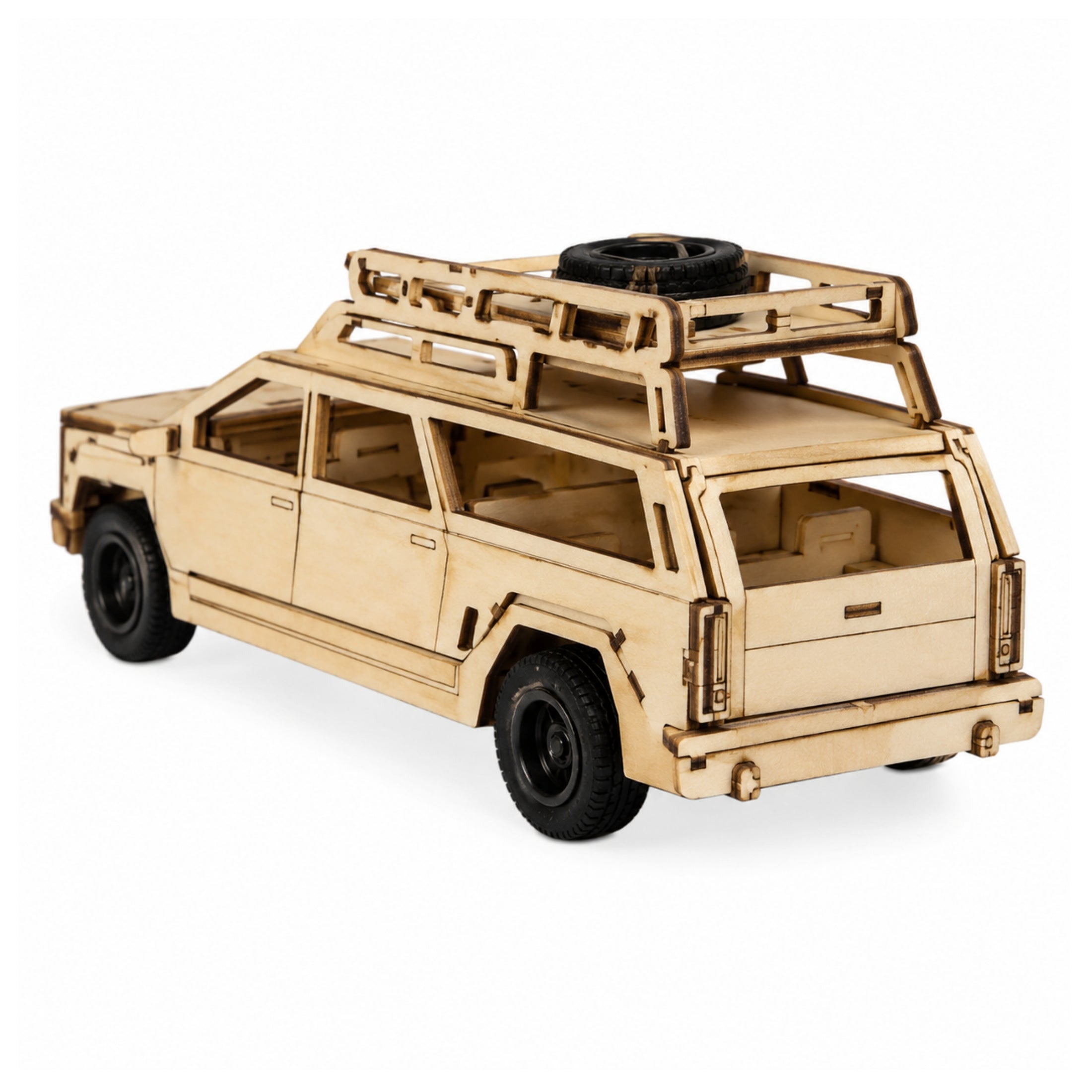 158-Piece DIY Wooden Assembly Military Vehicle Model Kit