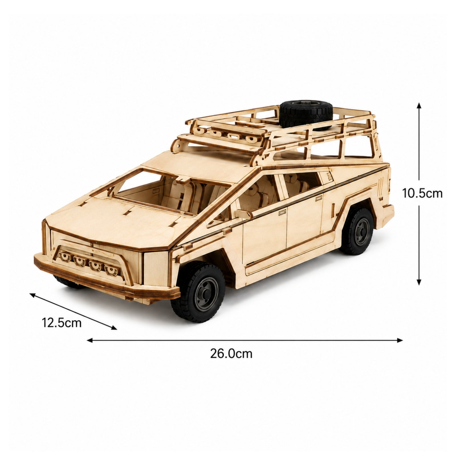 158-Piece DIY Wooden Assembly Military Vehicle Model Kit