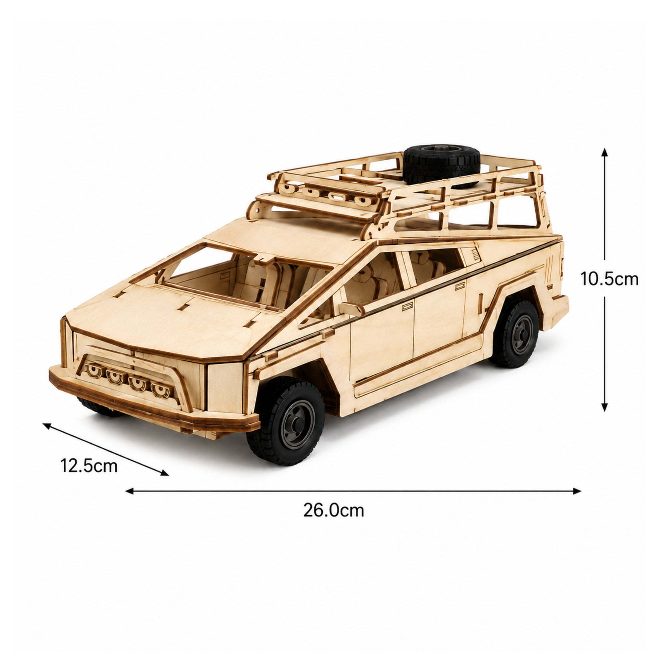 158-Piece DIY Wooden Assembly Military Vehicle Model Kit