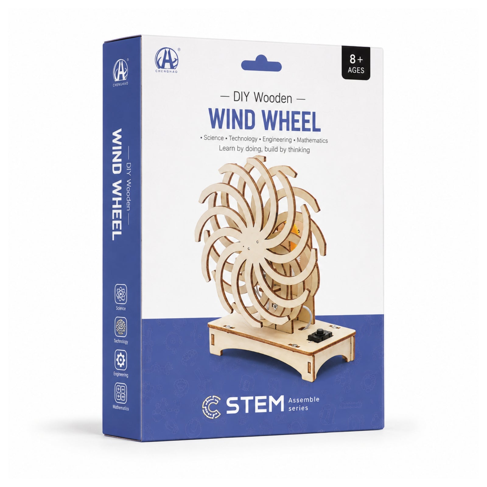 DIY Wooden Optical Illusion Wind Wheel STEM Assembly Kit