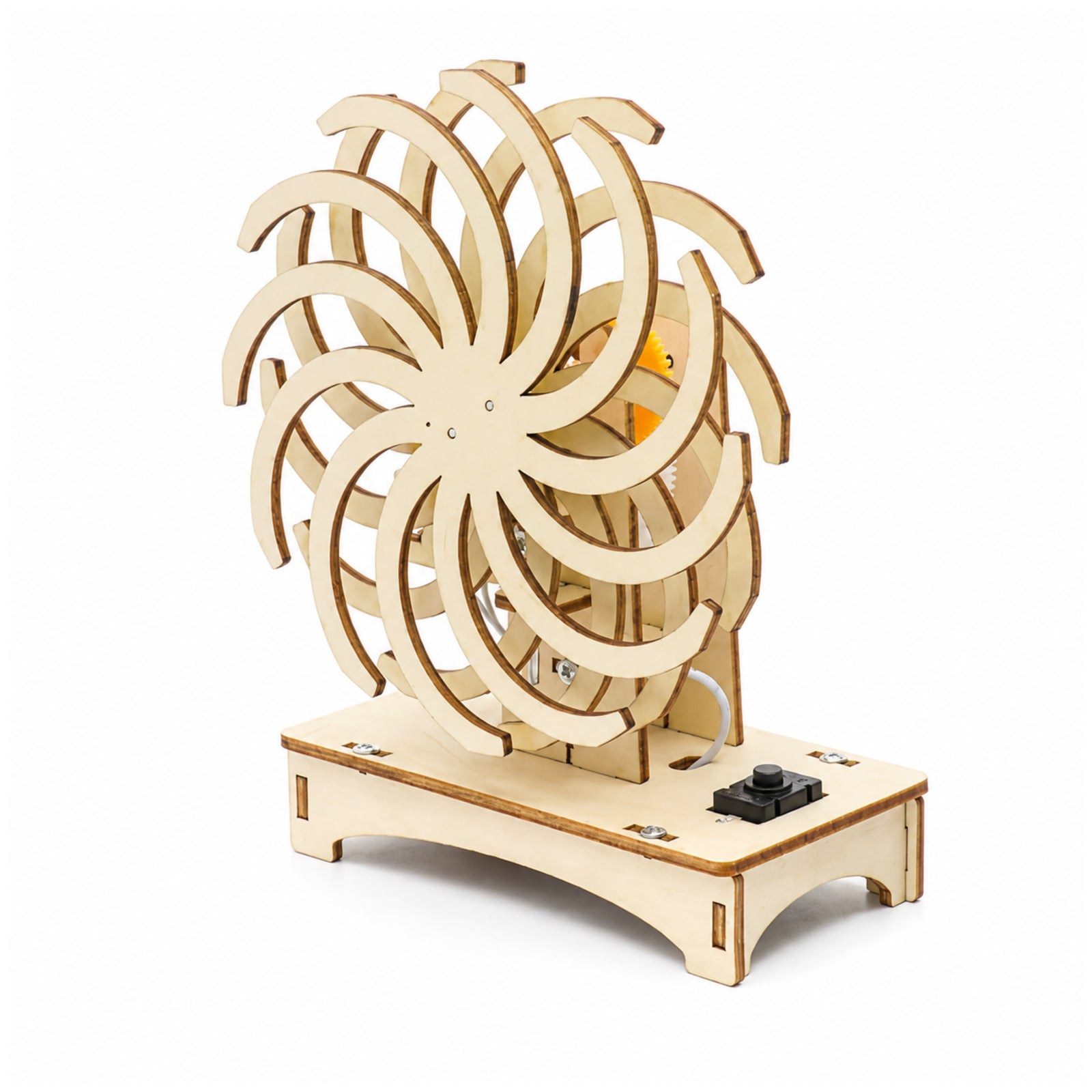 DIY Wooden Optical Illusion Wind Wheel STEM Assembly Kit
