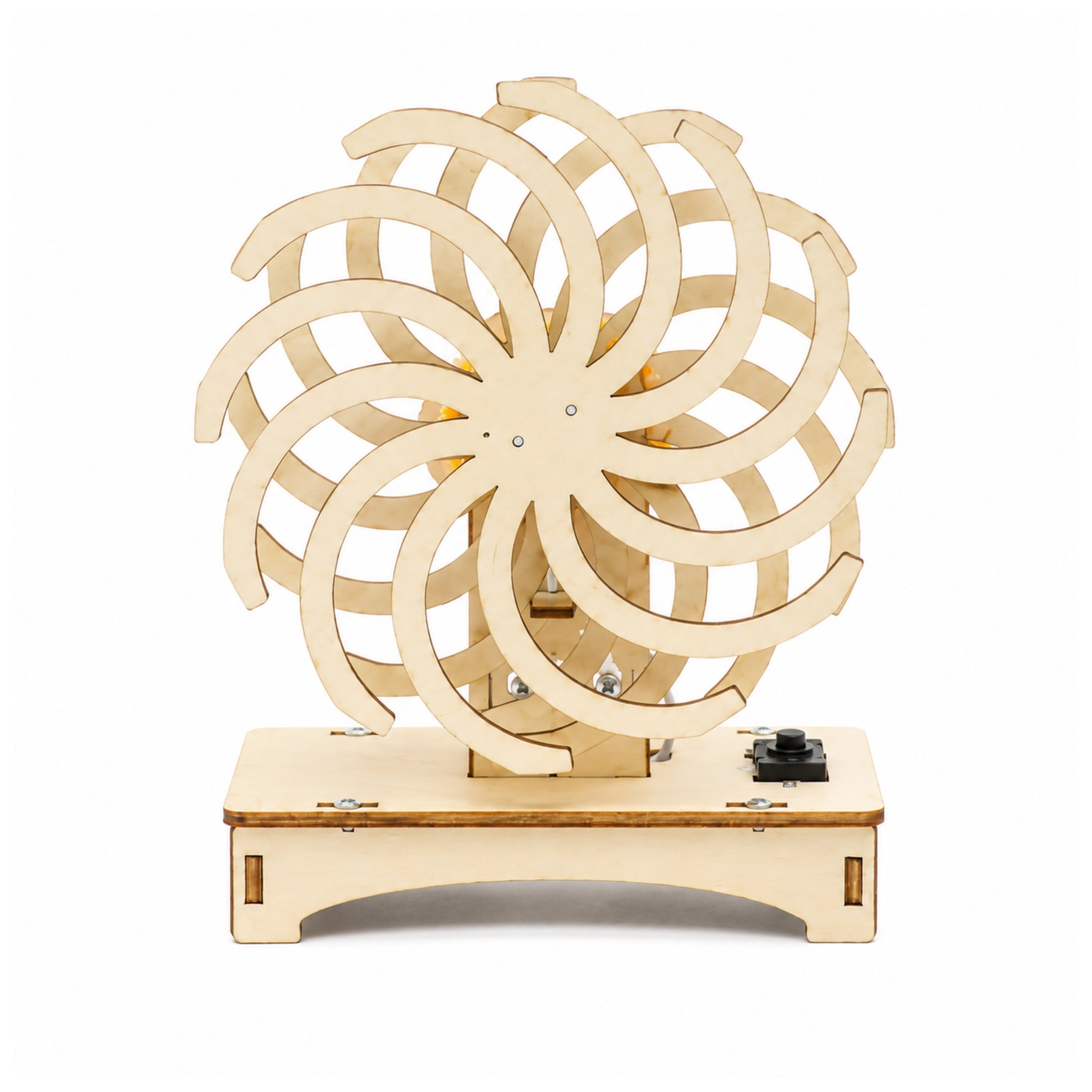 DIY Wooden Optical Illusion Wind Wheel STEM Assembly Kit