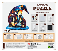 Wooden Art Puzzle with Frame Penguin