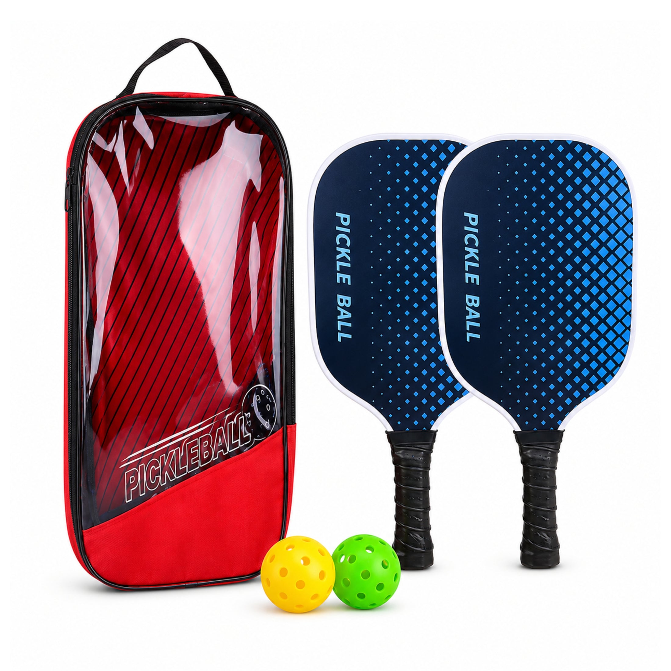 2-Player Pickleball Paddle Set with Balls & Carry Bag