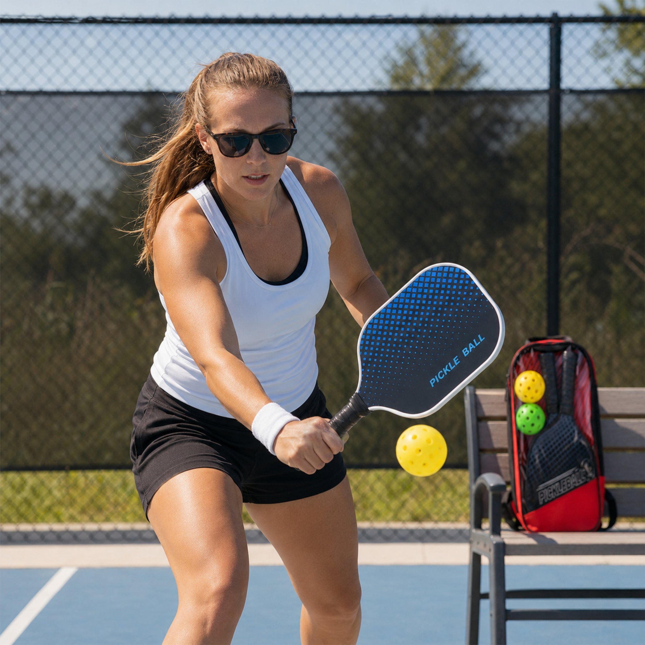 2-Player Pickleball Paddle Set with Balls & Carry Bag