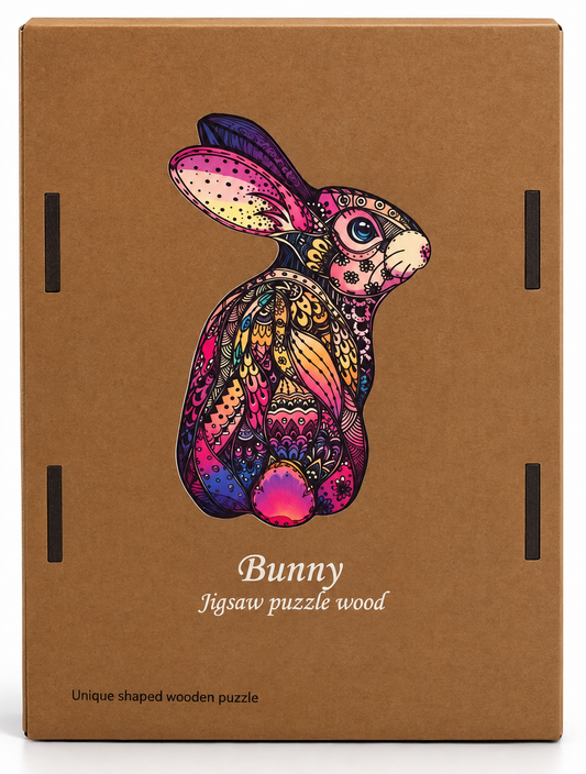 Wooden jigsaw puzzle in wooden box Bunny