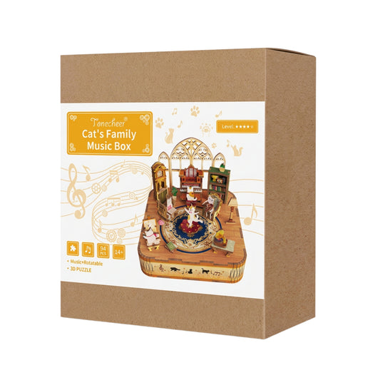 Cat's Family 3D Puzzle Music Box