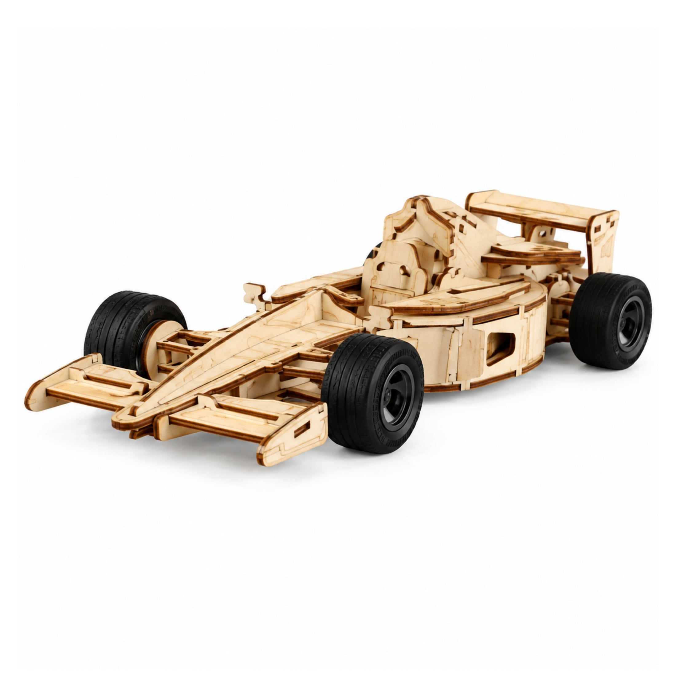 60-Piece DIY Wooden Assembly Equation Racing Car Model Kit