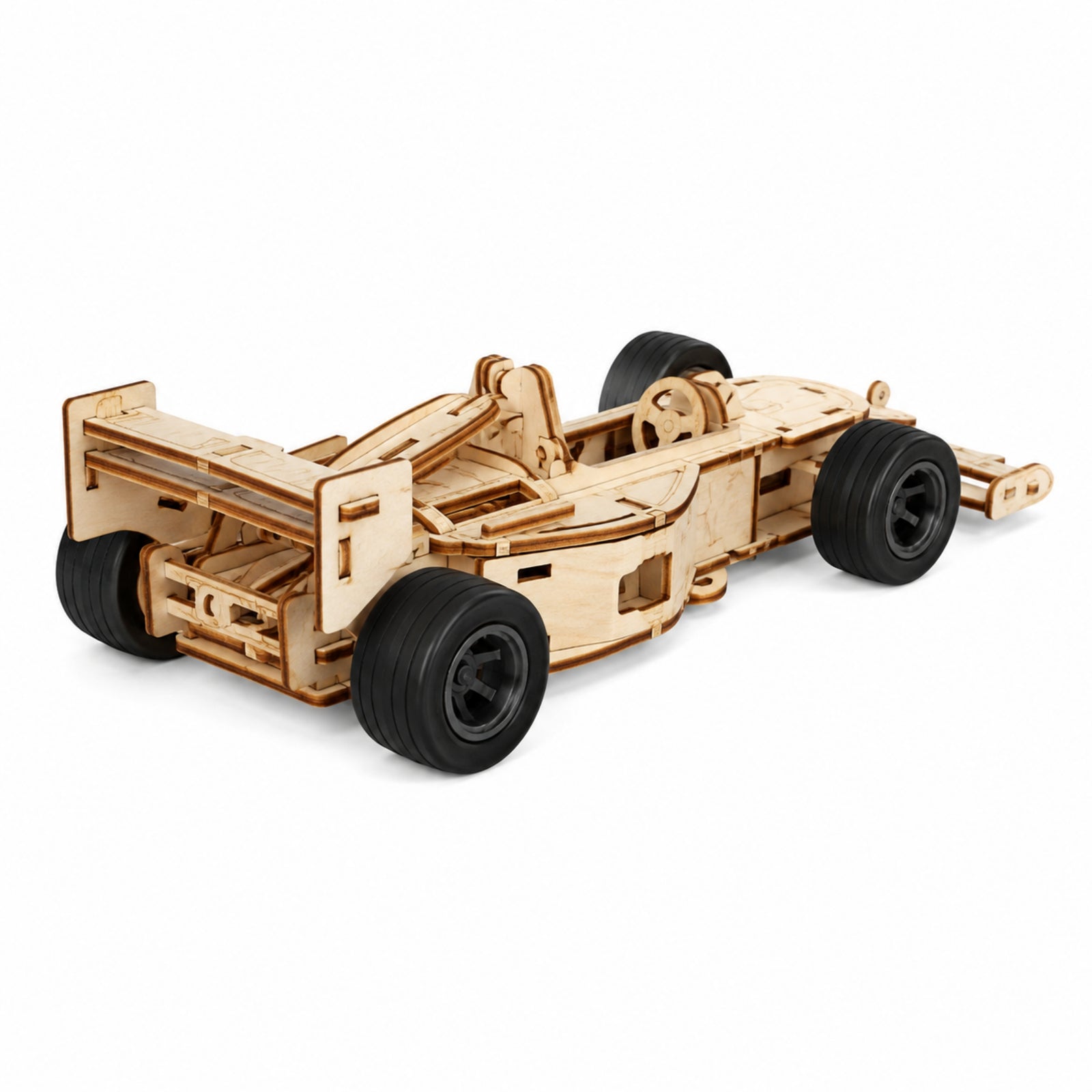 60-Piece DIY Wooden Assembly Equation Racing Car Model Kit