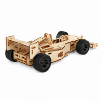 60-Piece DIY Wooden Assembly Equation Racing Car Model Kit