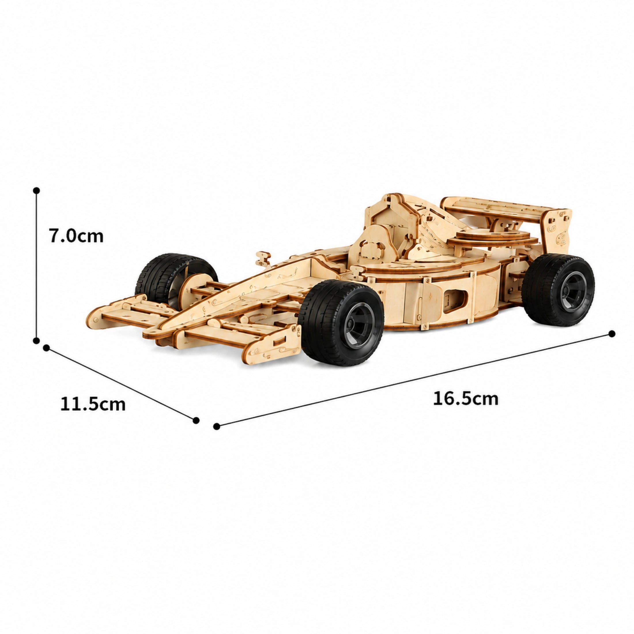 60-Piece DIY Wooden Assembly Equation Racing Car Model Kit