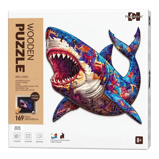 Wooden Art Puzzle with frame Shark