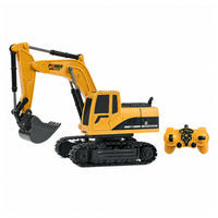 Alloy Remote-Controlled Excavator with Yellow Remote