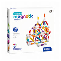 108-Piece Flexible Magnetic Tube Building Block Set