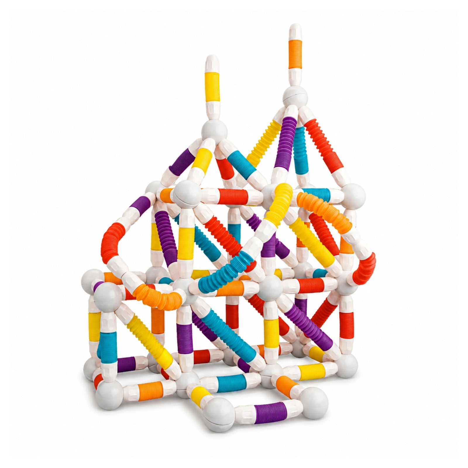 108-Piece Flexible Magnetic Tube Building Block Set