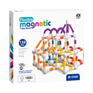 138-Piece Flexible Magnetic Tube Building Block Set