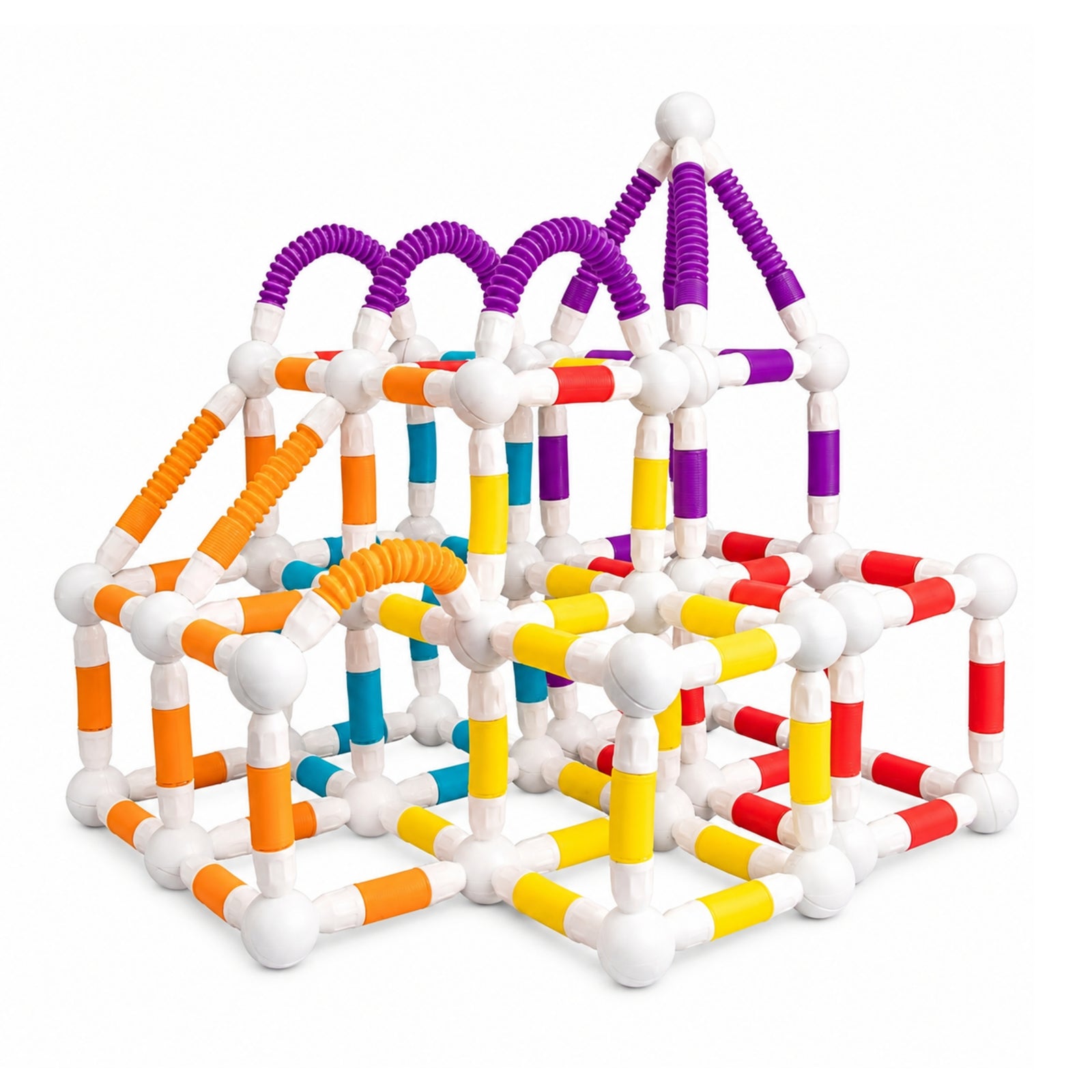 138-Piece Flexible Magnetic Tube Building Block Set