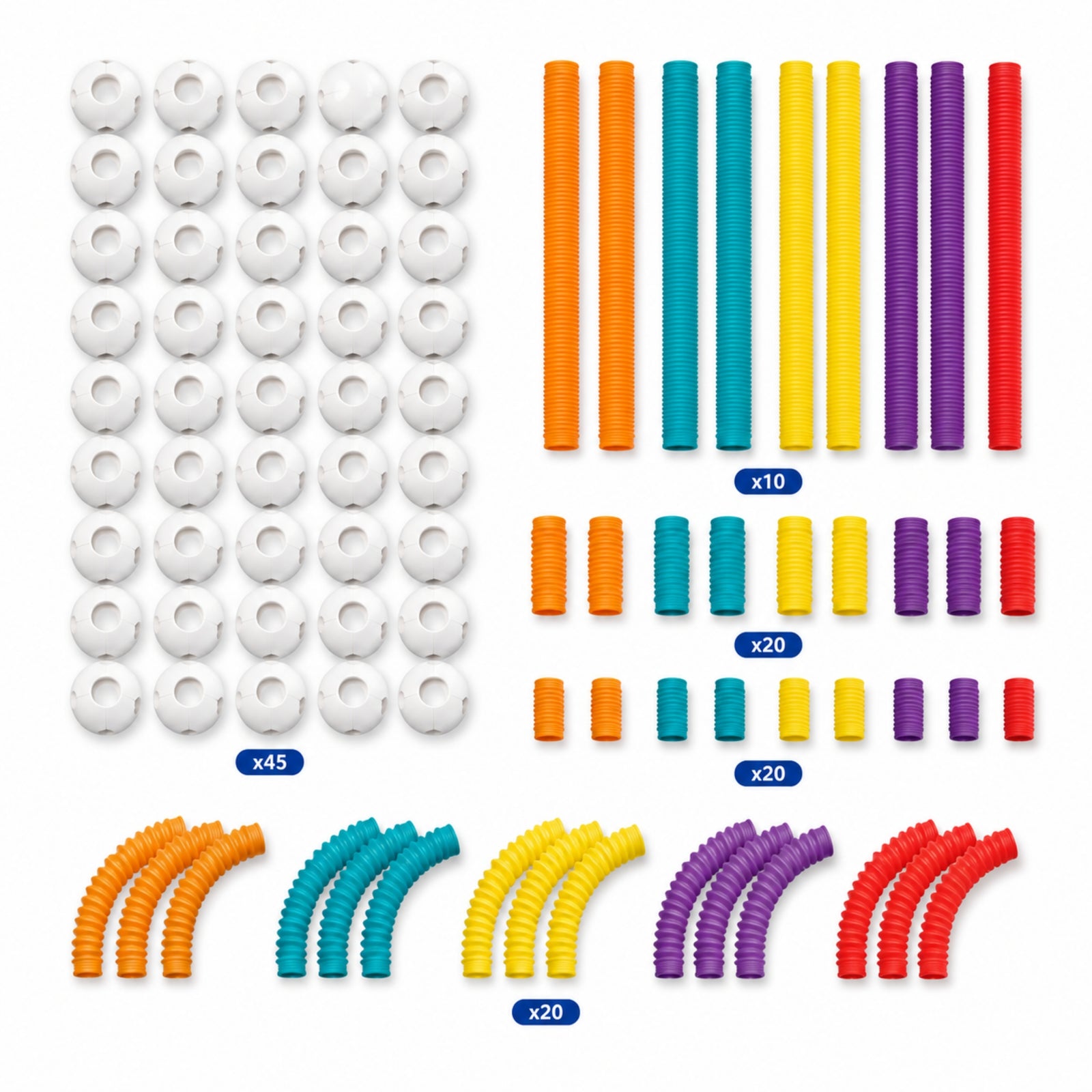 138-Piece Flexible Magnetic Tube Building Block Set