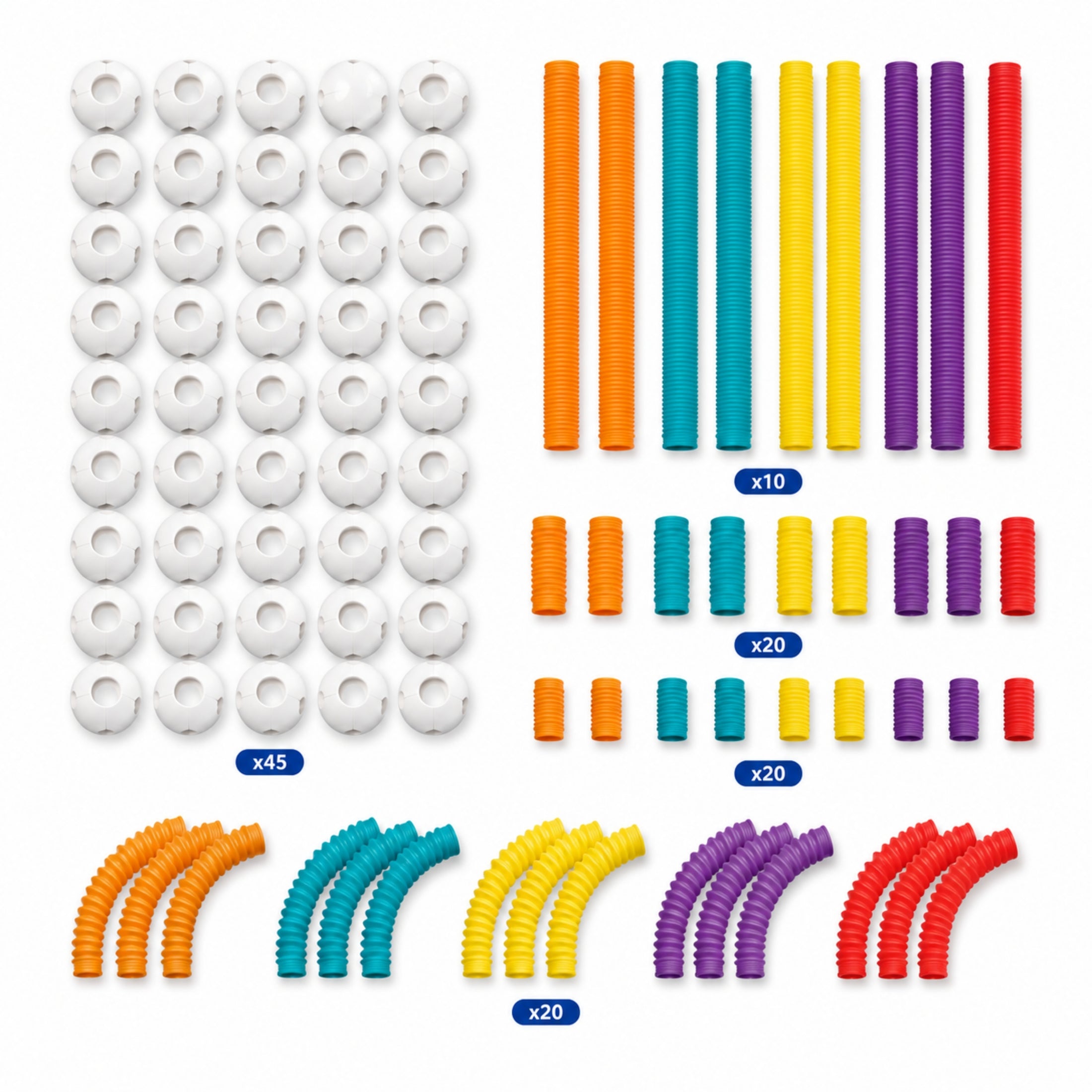 138-Piece Flexible Magnetic Tube Building Block Set