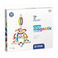 66-Piece Flexible Magnetic Tube Building Block Set