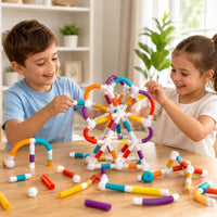 86-Piece Flexible Magnetic Tube Building Block Set